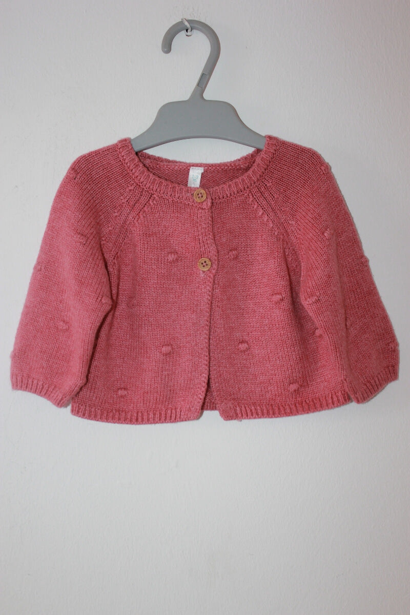 tweedehands-roze-vestje-baby-meisje-maat-56-tex