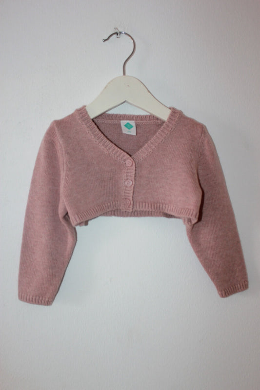 tweedehands-roze-kort-vestje-maat-74-baby-meisje-tex