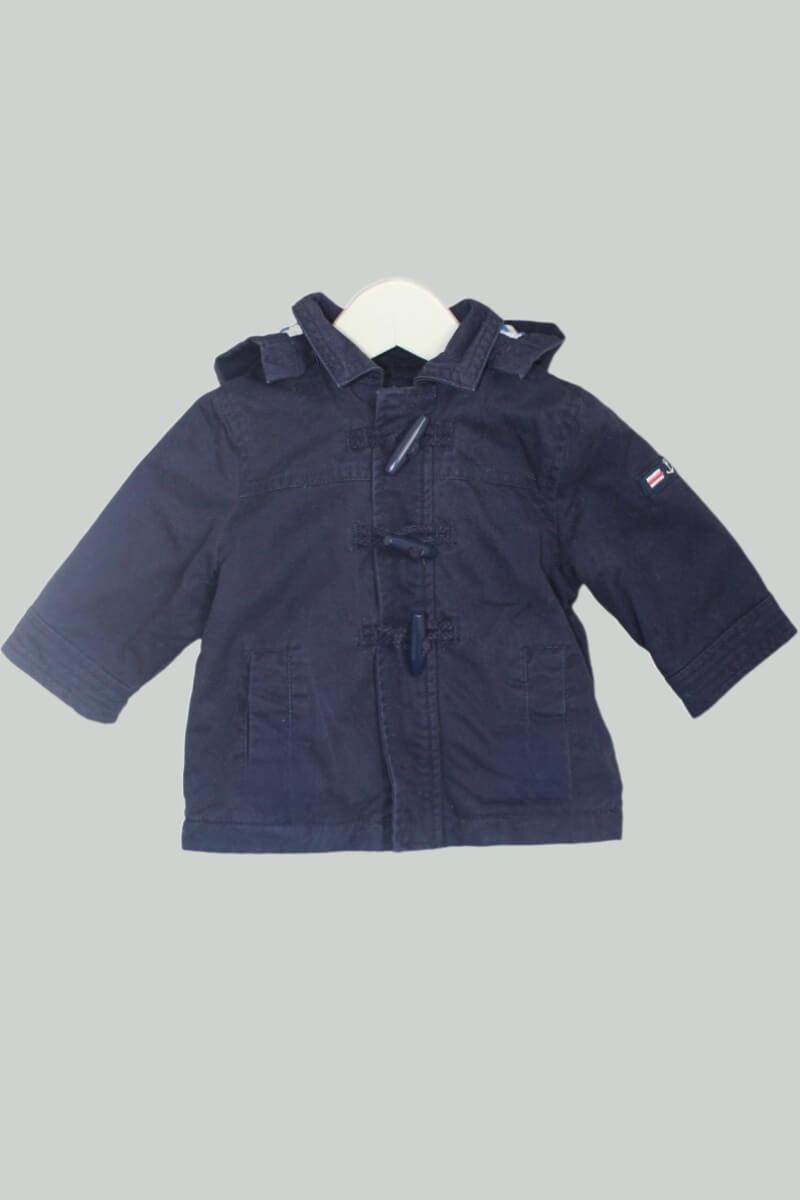 tweedehands unisex katoenen donkerblauwe  jas maat 68 van jacadi voor een baby