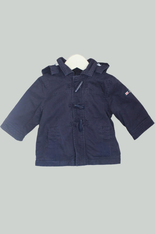 tweedehands unisex katoenen donkerblauwe  jas maat 68 van jacadi voor een baby