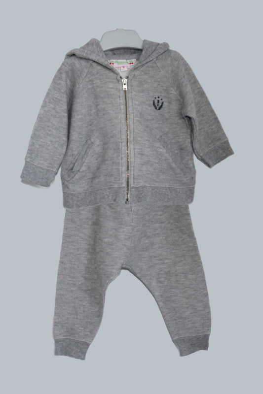 tweedehands unisex lichtgrijs joggingpak in maat 62-68 van bonpoint