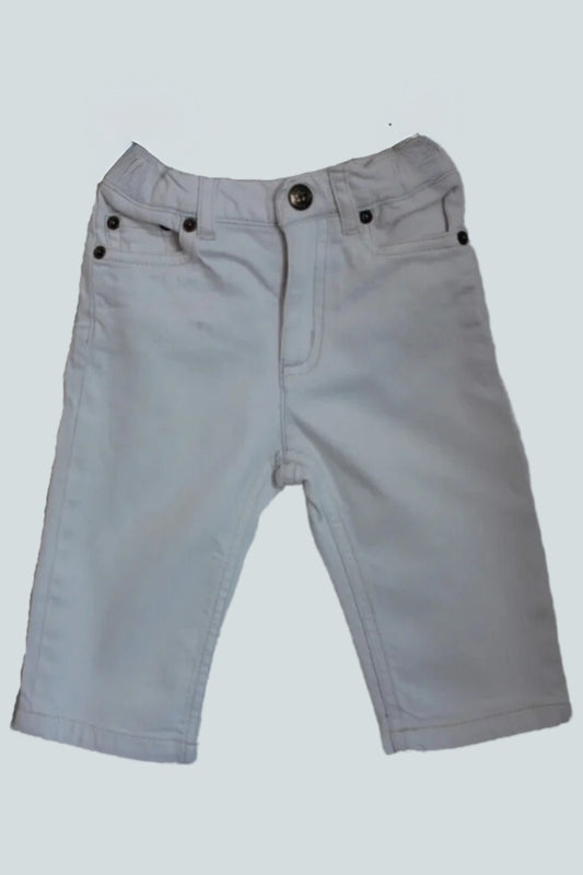 tweedehands unisex witte lange broek van bonpoint in maat 68