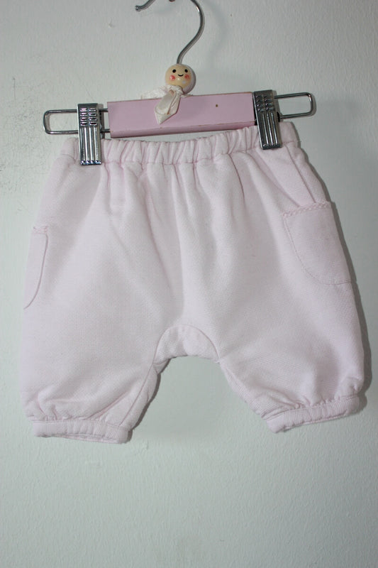 tweedehands katoenen roze korte broek in maat 56 voor een baby meisje van jacadi