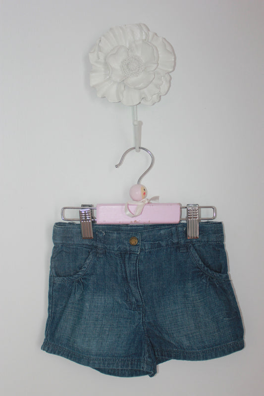 tweedehands katoenen denim korte broek in maat 92 voor een meisje van dpam