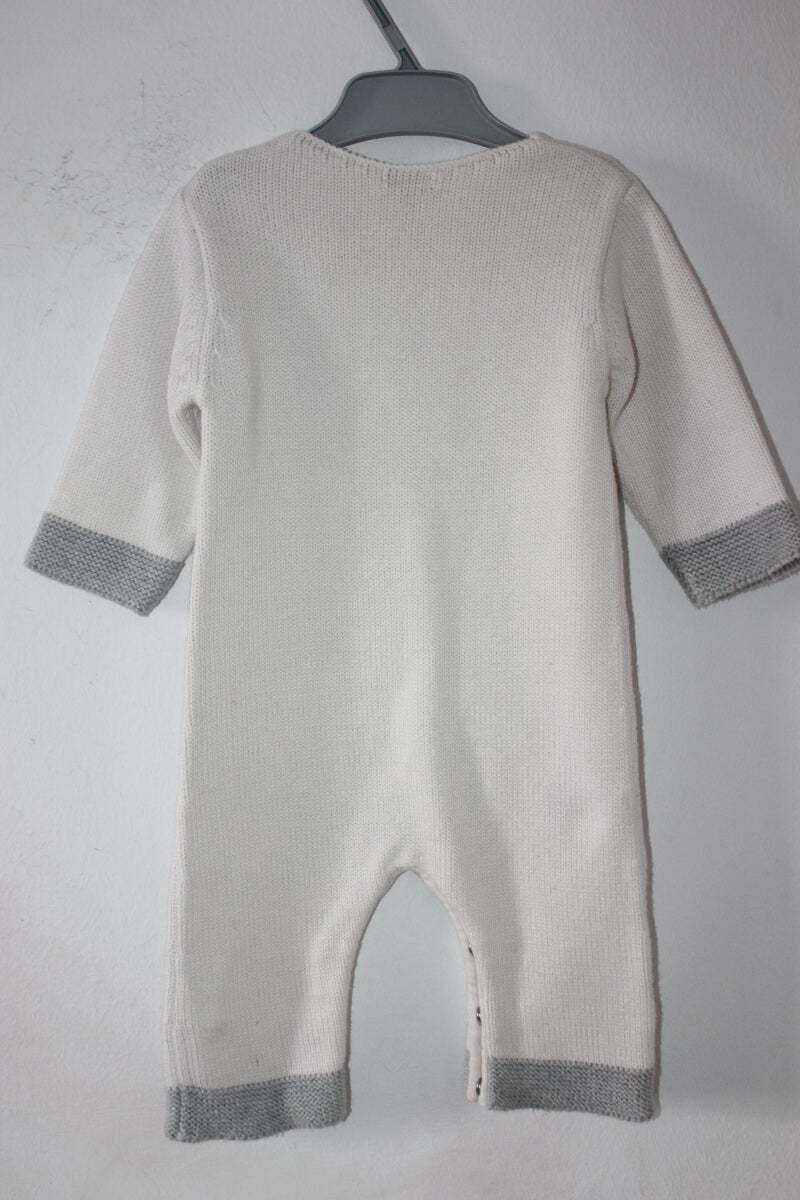 tweedehands-ecru-grijs-gebreid-pakje-maat-62-baby-unisex-dpam