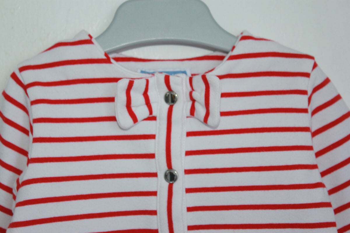 tweedehands-rood-wit-gestreept-vestje-jacadi-maat-56-baby-meisje