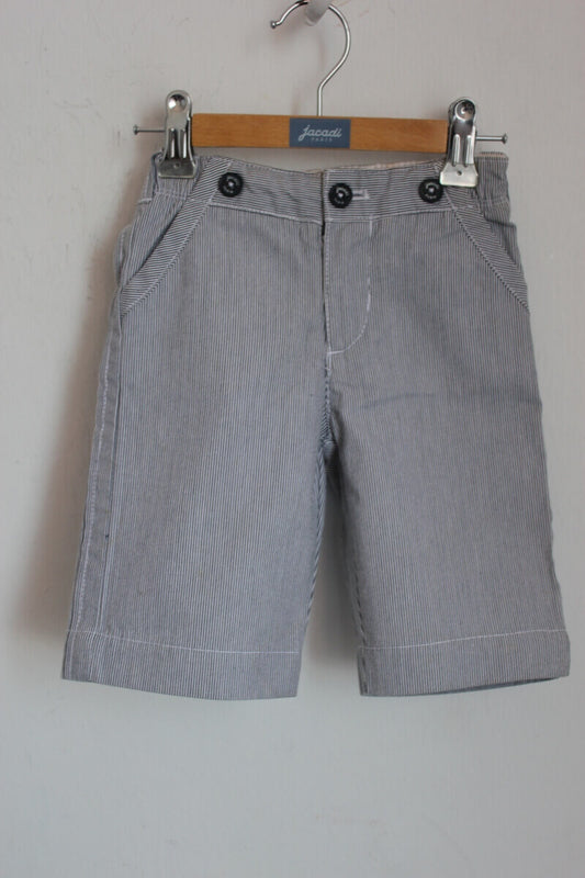 tweedehands katoenen donkerblauw met wit gestreepte lange broek in maat 68 voor een baby jongen van jacadi