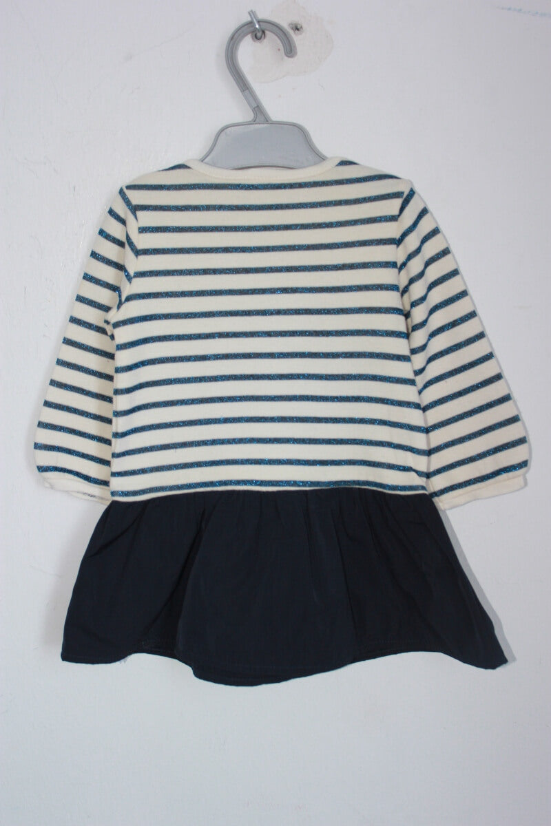 tweedehands-blauw-wit-gestreepte-jurk-lange-mouwen-petit-bateau-maat-68