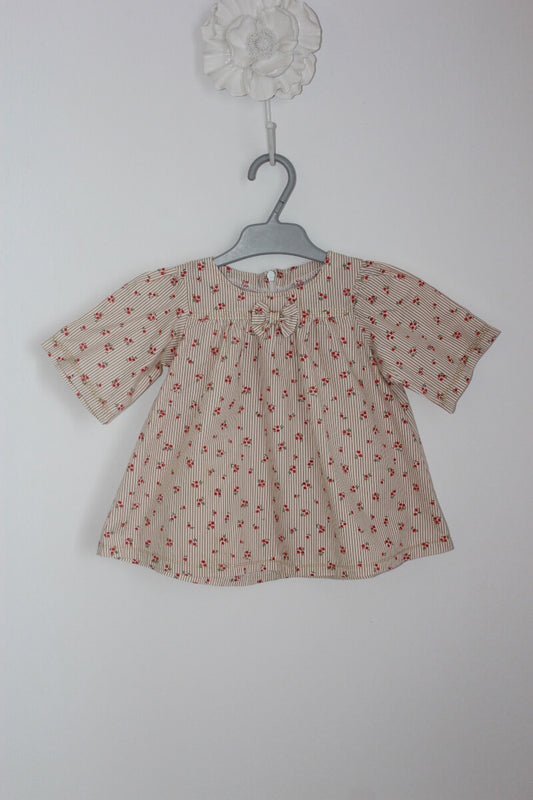 tweedehands gebloemd jurkje in multicolour met lange mouwen maat 62 voor een baby meisje