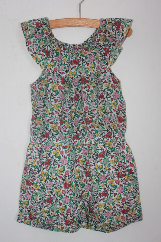 tweedehands korte zomerse liberty jumpsuit in multicolour, maat 110 van monoprix