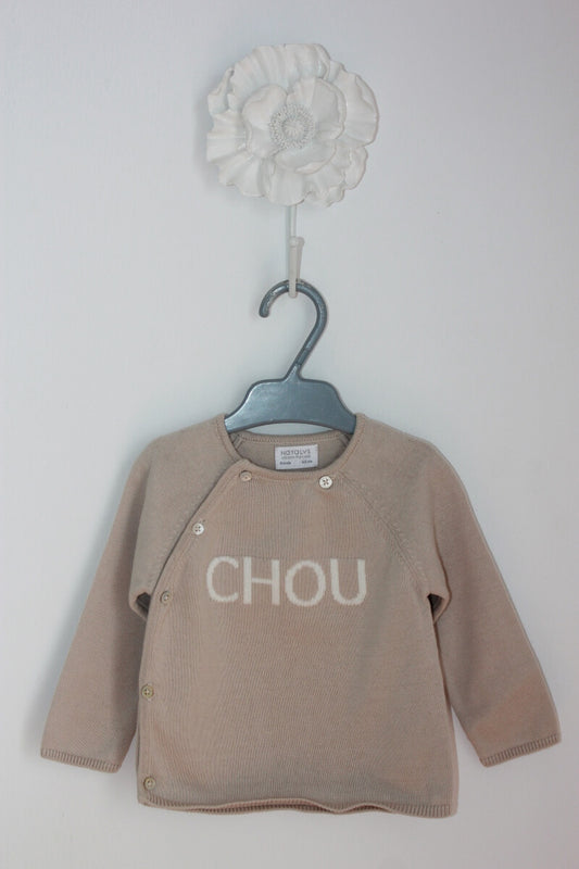 beige katoenen unisex trui in maat 68 van natalys