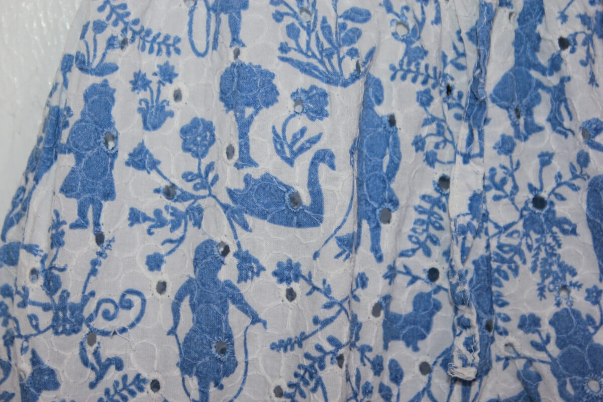 tweedehands katoenen zomerse blauw met witte korte broek in maat 74 voor een baby meisje van nathalie lété x monoprix