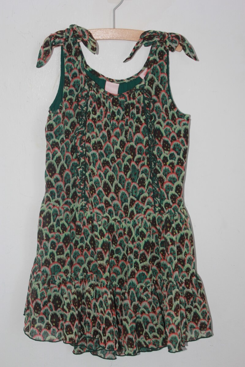 tweedehands zomerse jurk van scotch & soda in multicolour met schouderbandjes maat 116 