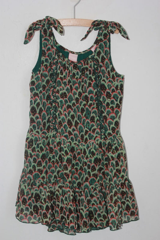 tweedehands zomerse jurk van scotch & soda in multicolour met schouderbandjes maat 116 