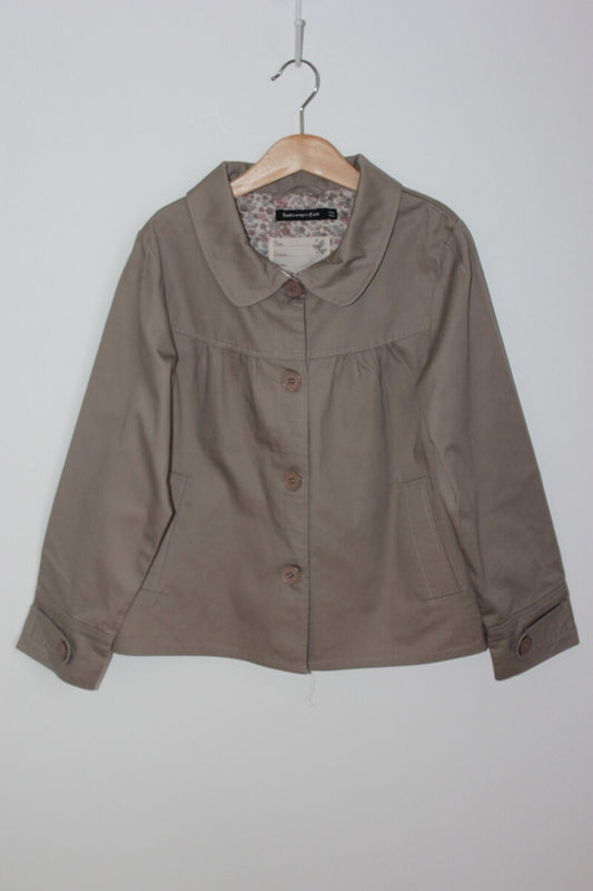 tweedehands katoenen zomerse beige jas van tout compte fait voor een meisje in maat 134-140