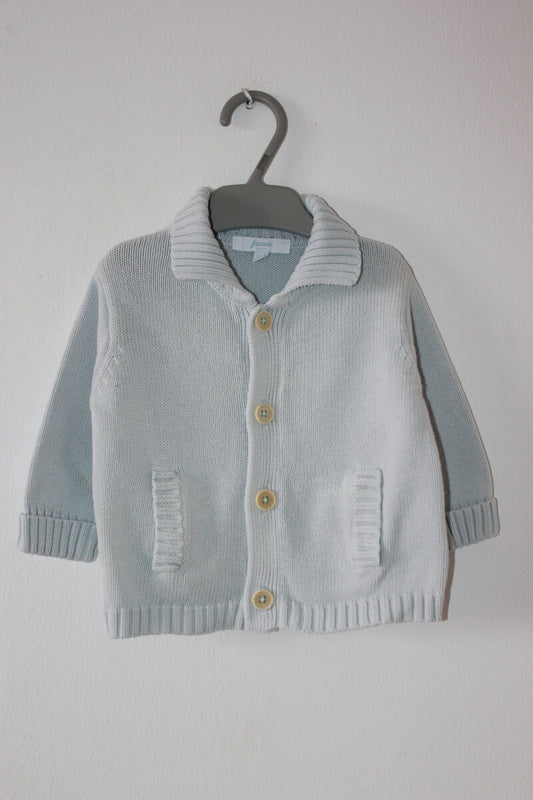 tweedehands katoenen lichtblauw vest in maat 68 voor een baby jongen van jacadi