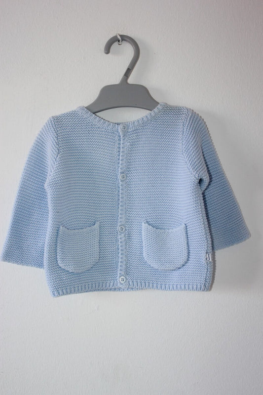 tweedehands unisex lichtblauw katoenen vestje in maat 56 van jacadi
