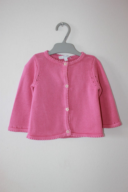 tweedehands roze katoenen vestje in maat 68 voor een baby meisje van jacadi