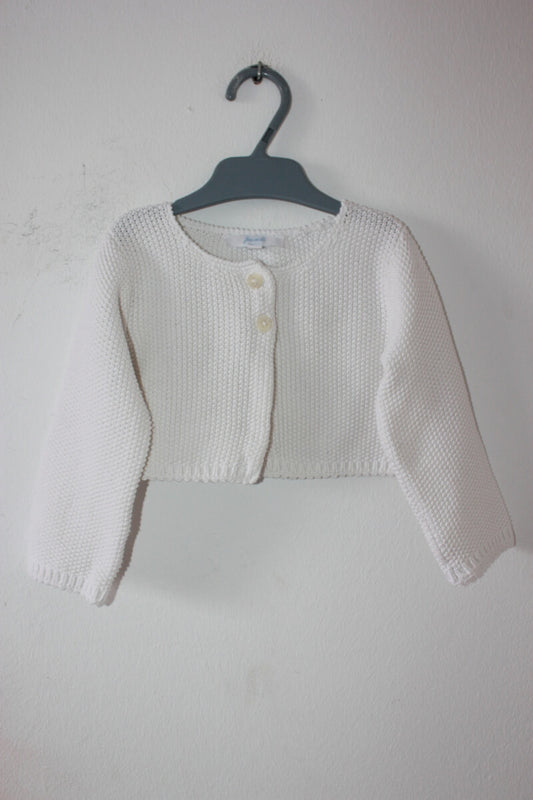 tweedehands wit katoenen vest in maat 74 voor een baby meisje van jacadi