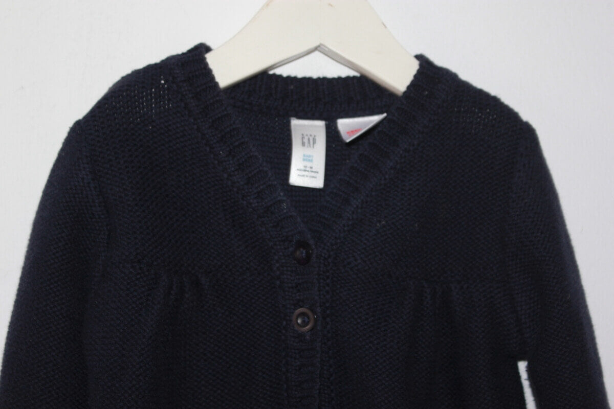 tweedehands-donkerblauw-vest-maat-80-baby-meisje-gap