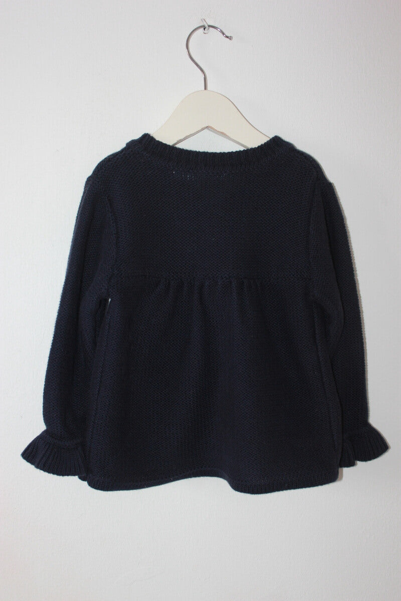 tweedehands-donkerblauw-vest-maat-80-baby-meisje-gap