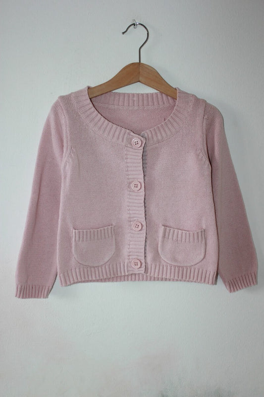 tweedehands-roze-vest-maat-104-meisje