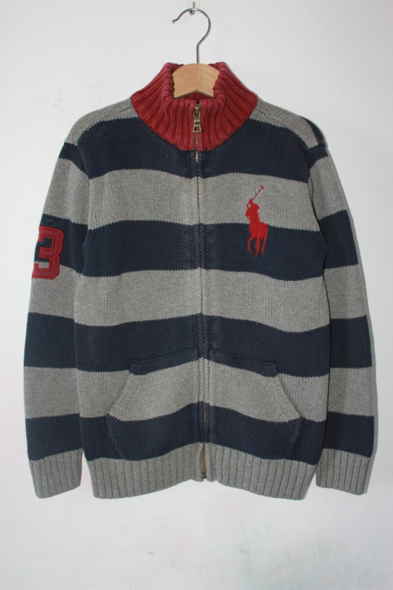 tweedehands-gestreept-vest-maat-128-jongen-ralph-lauren