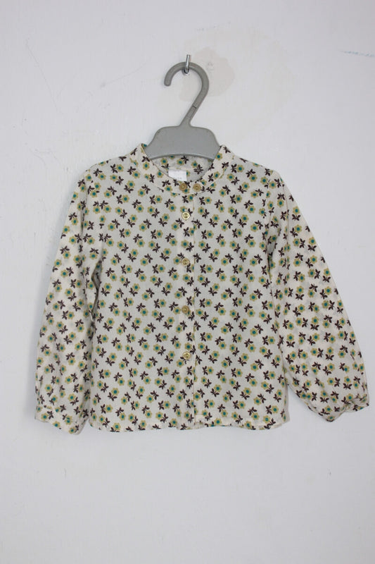 tweedehands gebloemde blouse lange mouwen multicolour maat 74 zara