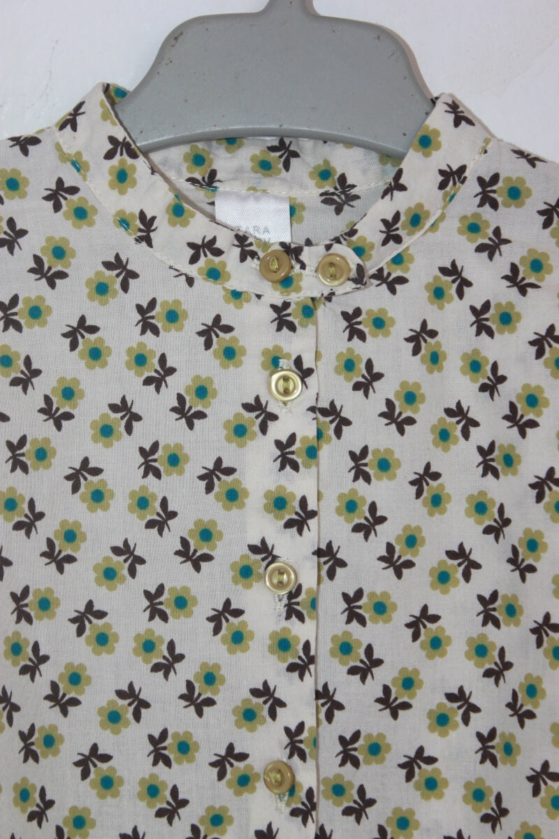 tweedehands gebloemde blouse lange mouwen multicolour maat 74 zara