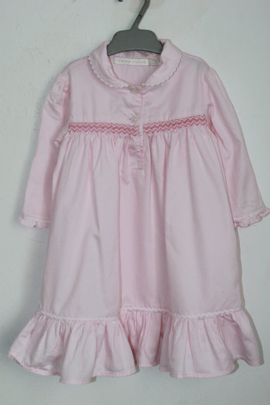 tweedehands roze nachthemd lange mouwen maat 80 zara home