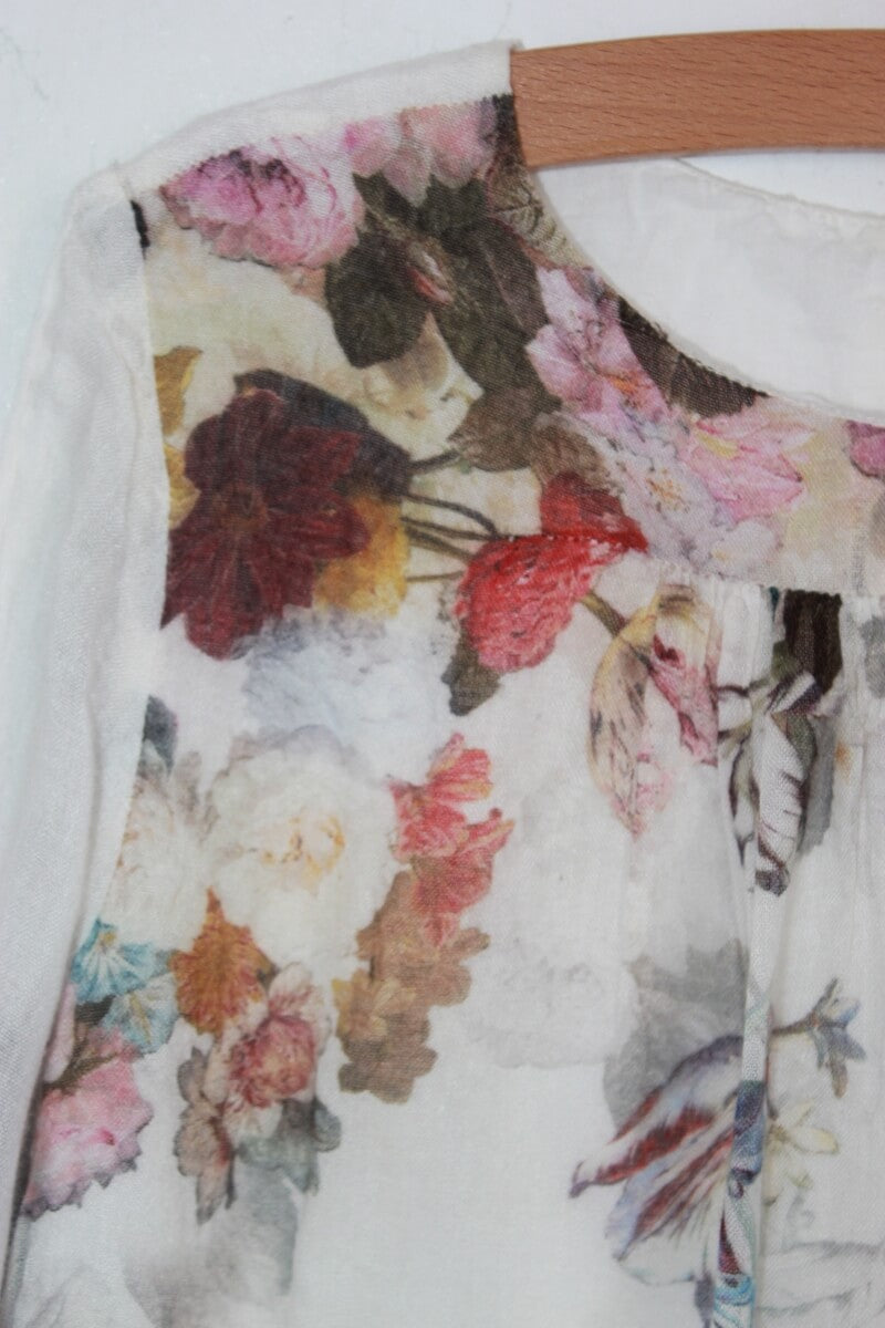 tweedehands gebloemde jurk multicolour lange mouwen maat 116 zara