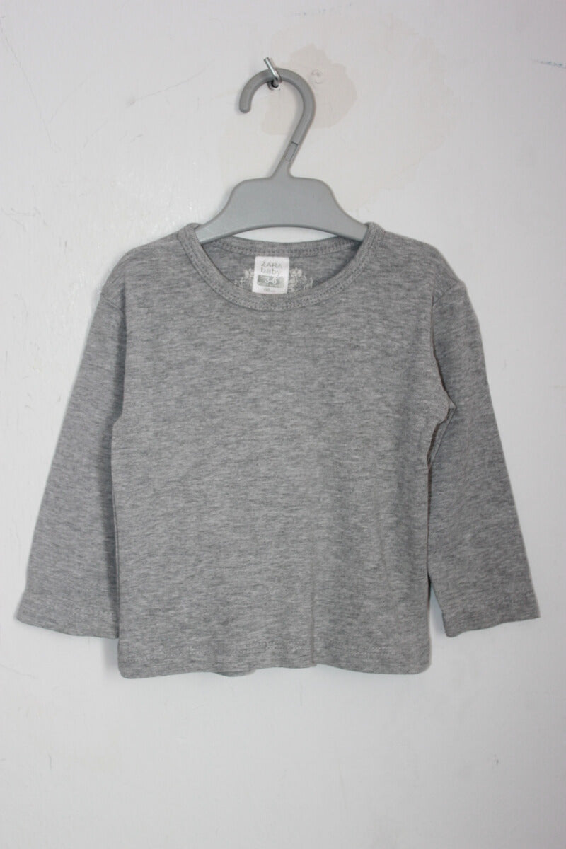 zara tweedehands grijs basic shirtje maat 68