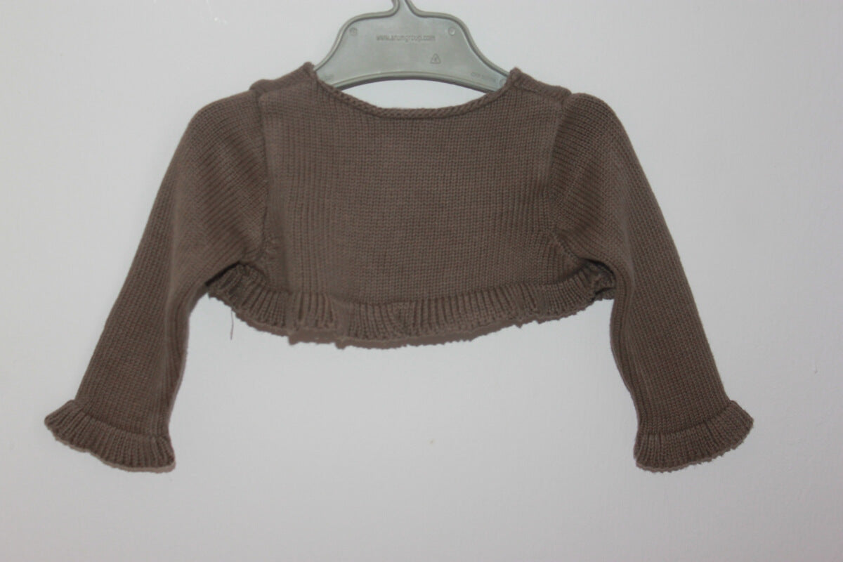 tweedehands kort taupe vestje maat 56 baby meisje zara