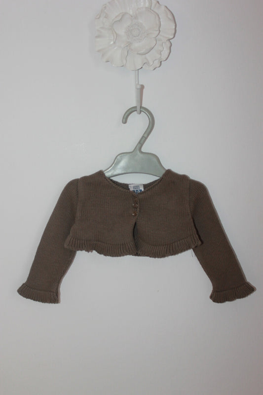 tweedehands kort taupe vestje maat 56 baby meisje zara