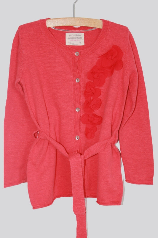 tweedehands rood vest bloemen maat 104 zara