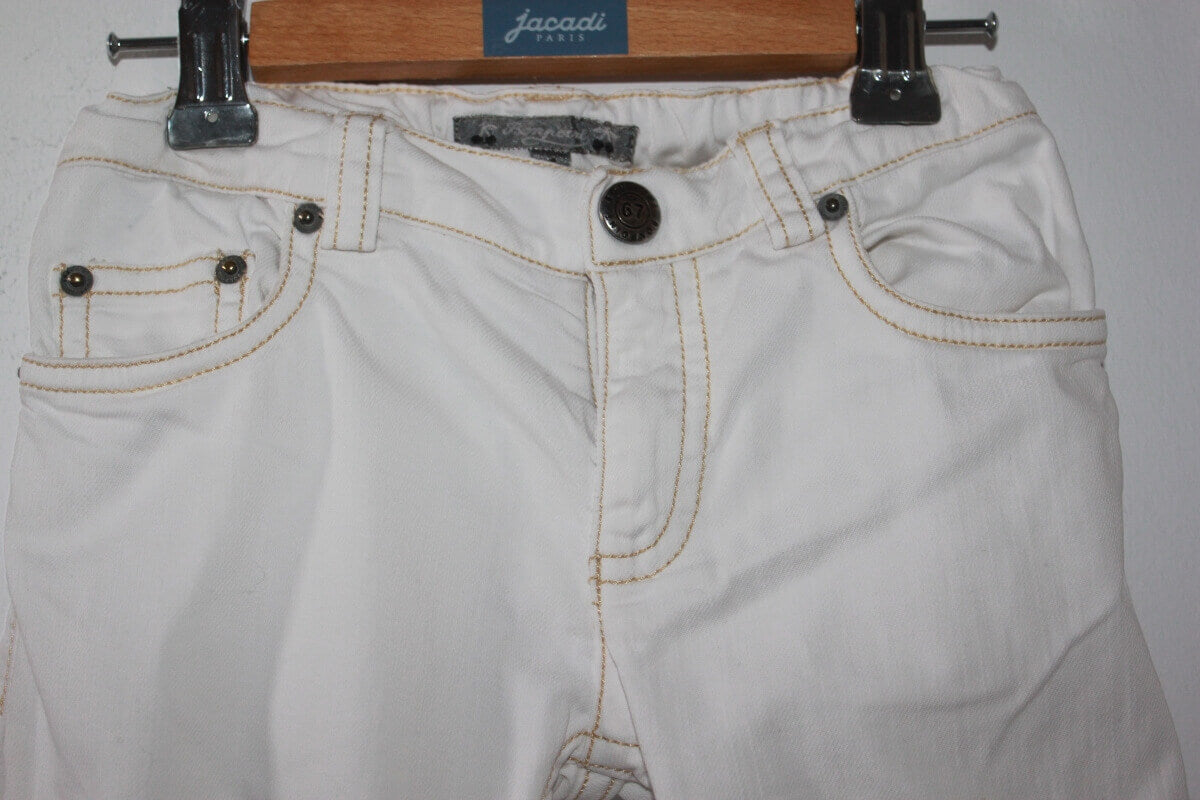 tweedehands unisex witte jeans van bonpoint in maat 98-104