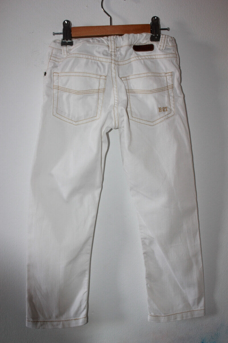 tweedehands unisex witte jeans van bonpoint in maat 98-104