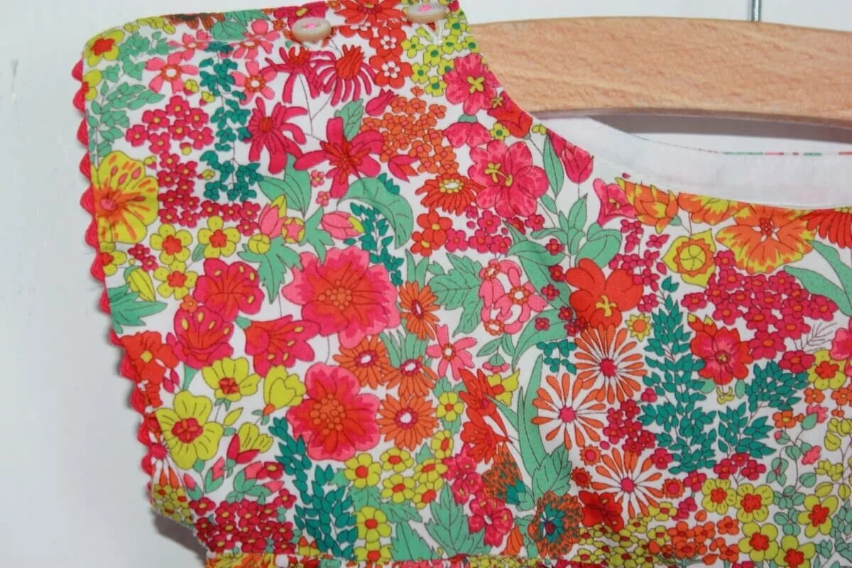 preloved liberty blouse in multicolour van jacadi met korte mouwen, maat 68 voor een baby meisje