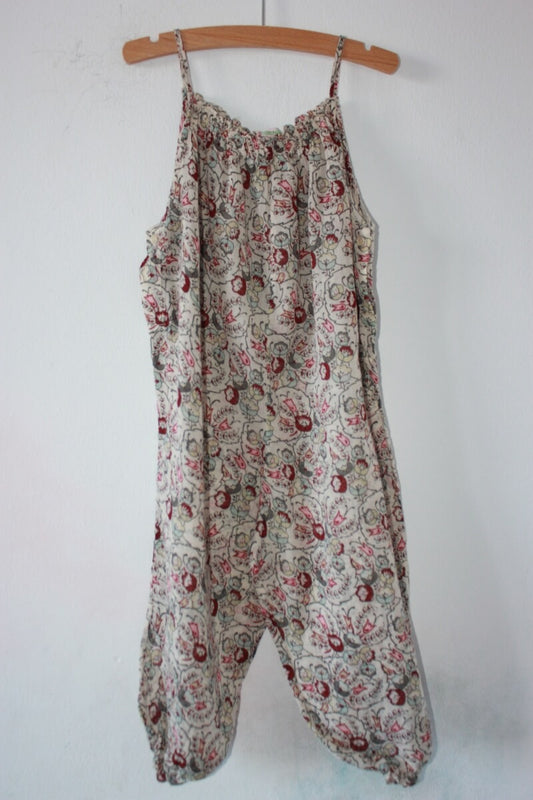 tweedehands katoenen zomerse mouwloze gebloemde jumpsuit in multicolour van bonpoint maat 86
