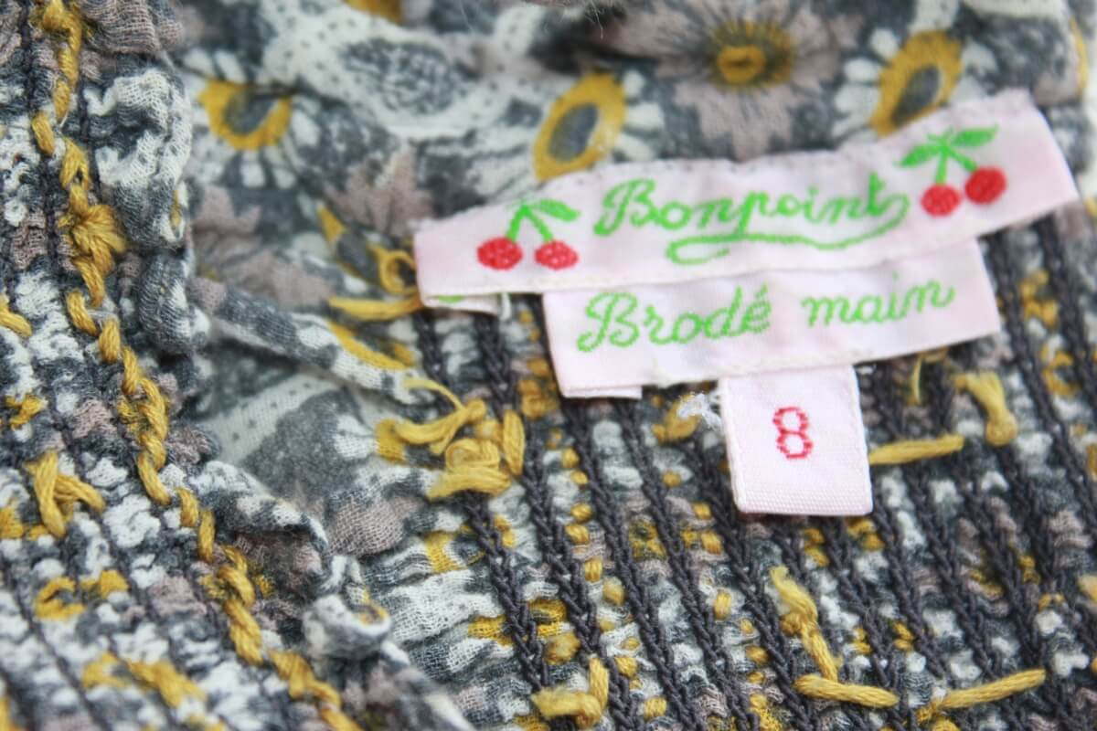 tweedehands katoenen liberty blouse in multicolour met spaghettibandjes van bonpoint, maat 122-128