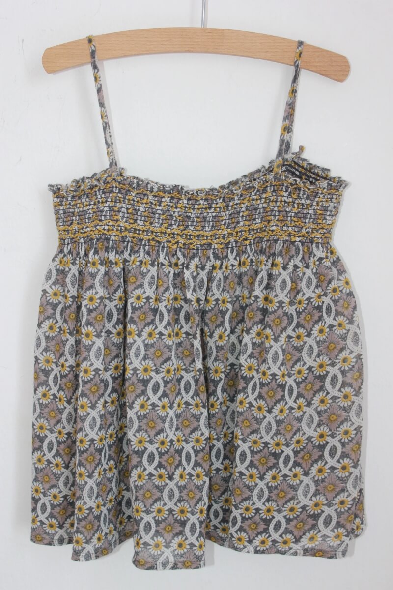 tweedehands katoenen liberty blouse in multicolour met spaghettibandjes van bonpoint, maat 122-128