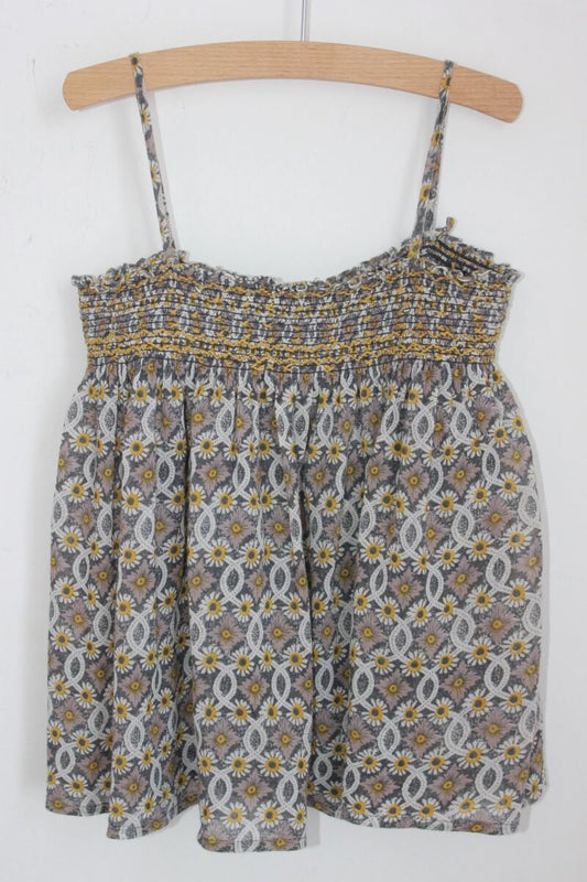 tweedehands katoenen liberty blouse in multicolour met spaghettibandjes van bonpoint, maat 122-128