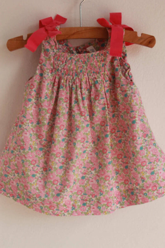 tweedehands katoenen zomerse mouwloze liberty blouse in multicolour van jacadi, maat 68 voor een baby meisje