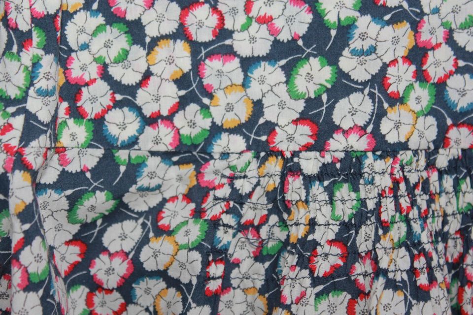 tweedehands katoenen gesmockte liberty blouse in multicolour met lange mouwen van bonpoint, maat 146-152