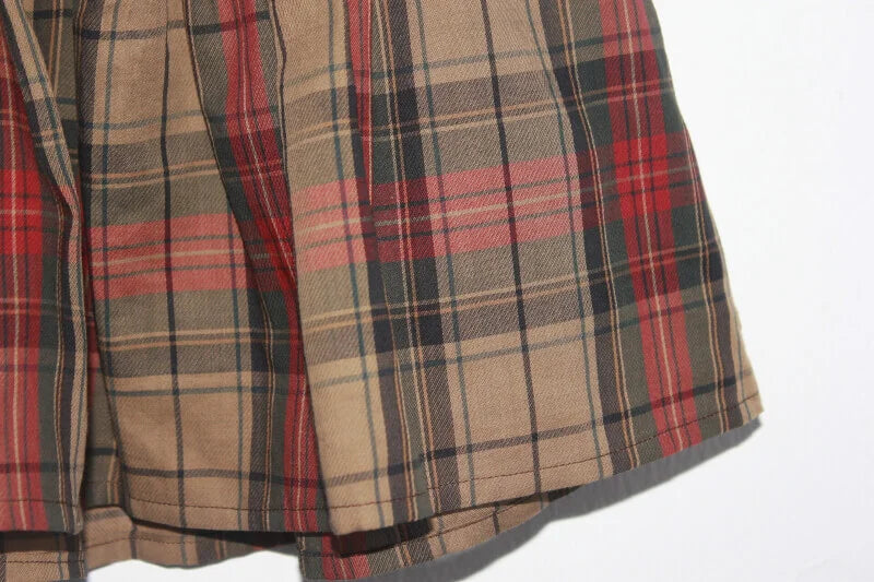 tweedehands katoenen gesmockte en geruite blouse in multicolour met korte mouwen van bonpoint in maat 86