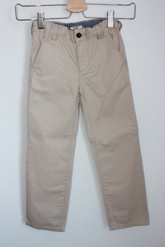 tweedehands katoenen beige lange broek van jacadi in maat 116 voor een jongen