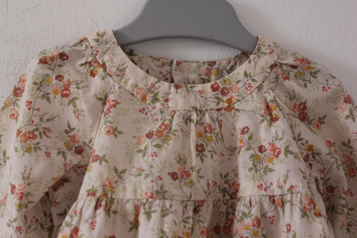 tweedehands katoenen liberty blouse in multicolour met lange mouwen van bonpoint in maat 62