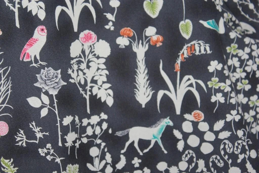 tweedehands katoenen iberty jurk in multicolour met lange mouwen van bonpoint in maat 146-152
