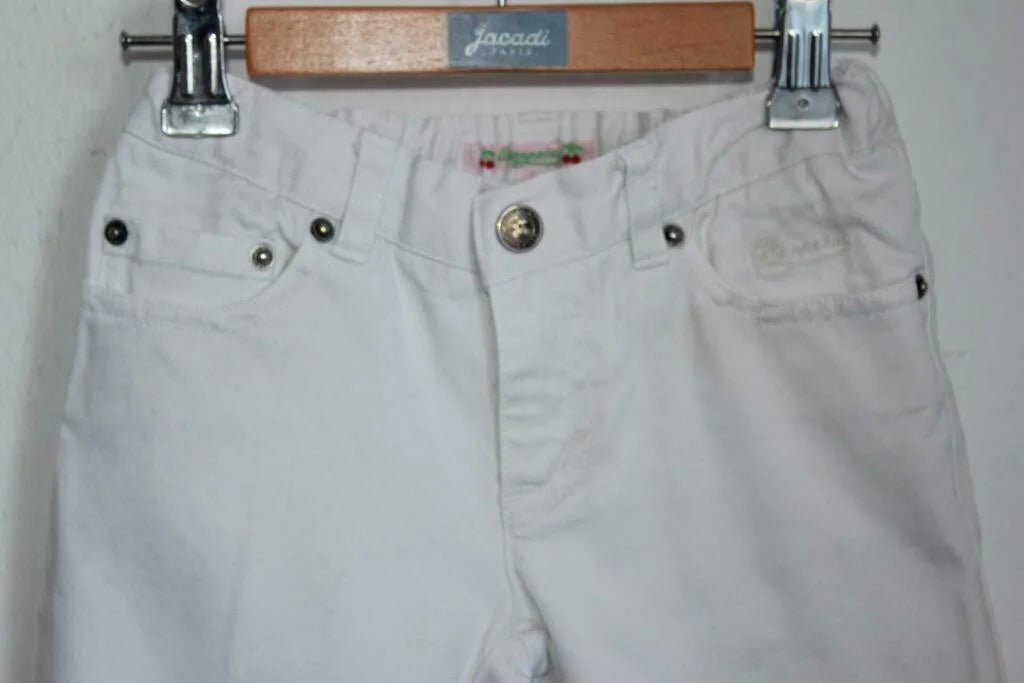 tweedehands unisex witte lange broek van bonpoint in maat 110-116