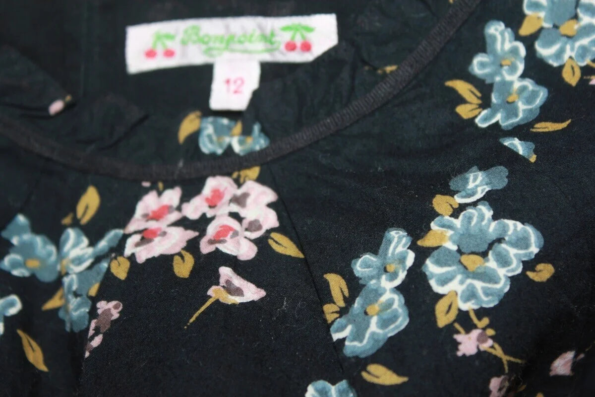 tweedehands katoenen liberty jurk in multicolour met lange mouwen van bonpoint, maat 146-152